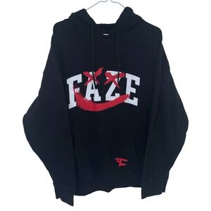 FaZe Clan Graphic Spell Out Hoodie Sweatshirt Large Black Crimson Gaming Esports